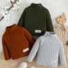 3 pièces Pulls en tricot côtelé à col roulé confortables 3 pièces Pulls en tricot côtelé à col roulé confortables, Manches longues, pulls de couleur unie pour le printemps et l'automne 26 décembre 2024 Kotazando
