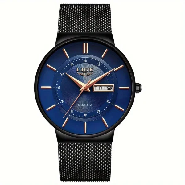 Montre à quartz ultra fine pour homme LIGE Montre à quartz ultra fine pour homme LIGE, bracelet en maille d'acier 4 octobre 2024 Kotazando