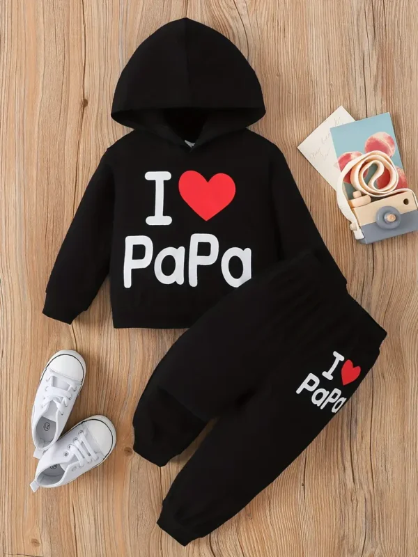 Tenue décontractée J'AIME PAPA Tenue décontractée « J'AIME PAPA », Ensemble 2 pièces pour bébé garçon avec sweat à capuche et pantalon de sport 9 octobre 2024 Kotazando