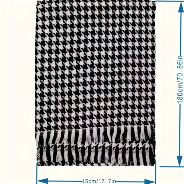 Écharpe pied-de-poule douce, chaude et épaisse, élégante, extensible, grand châle, pour l'automne et l'hiver, polyvalente, protection du cou, couverture résistante au froid – Image 5
