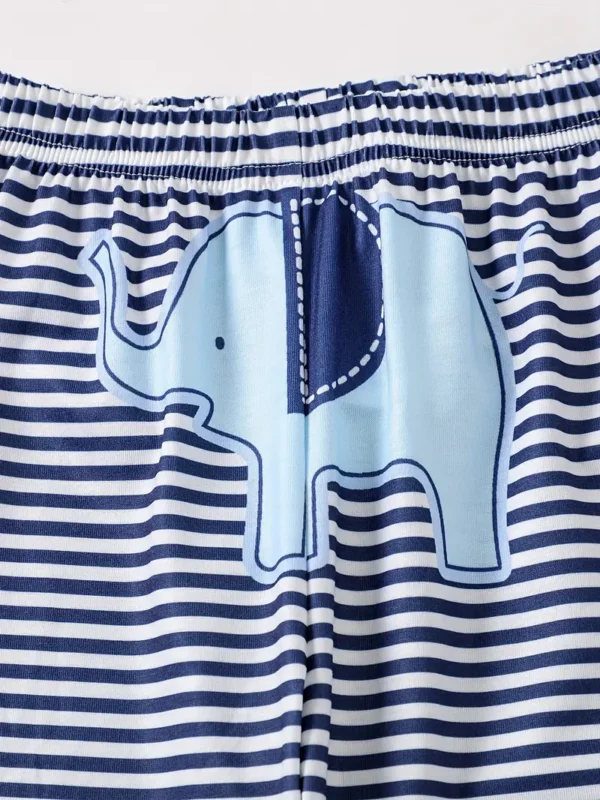 Pantalons à motif éléphant/baleine/bateau pour bébé, pantalons décontractés à taille élastique, vêtements pour tout-petits et bébés garçons - Image 5