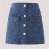 Jupe en jean cargo pour fille Jupe en jean cargo pour fille, couleur unie, poches sur le devant, jupe courte en jean, vêtements d'été pour fille 26 décembre 2024 Kotazando