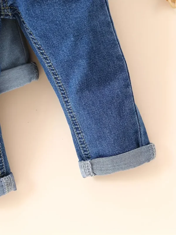 Jean décontracté bleu clair bleu moyen noir trois pièces pour bébé garçon – Image 6