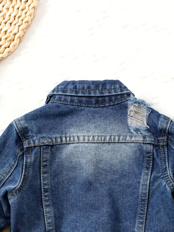 Veste en jean déchiré pour bébé, manteau d'extérieur de style urbain, vêtements pour bébé garçon - Image 5