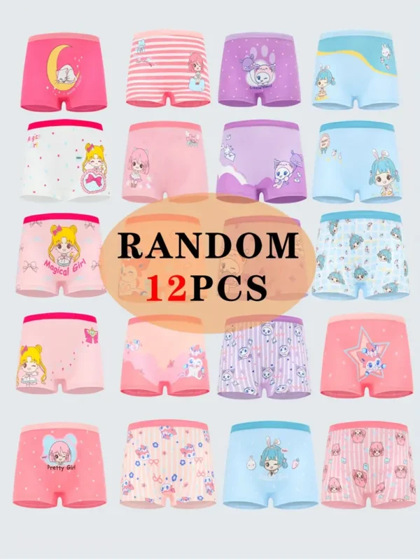 Lot de 12 boxers en coton doux pour filles avec imprimés d'animaux mignons Lot de 12 boxers en coton doux pour filles avec imprimés d'animaux mignons, Sous-vêtements confortables et respirants pour jeunes 29 octobre 2024 Kotazando