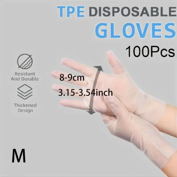 Lot de 100 gants jetables multi-usages, Imperméables, sans plomb et sans latex pour la cuisine, la salle de bain, l'extérieur, Parfaits pour la préparation des aliments, les soins des animaux et le nettoyage de la maison – Image 11