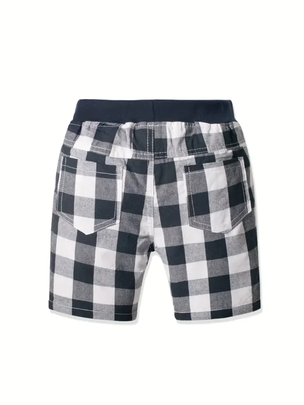 Lot de 3 culottes classiques à carreaux confortables et créatifs pour garçons, shorts décontractés pour l'été en plein air – Image 6