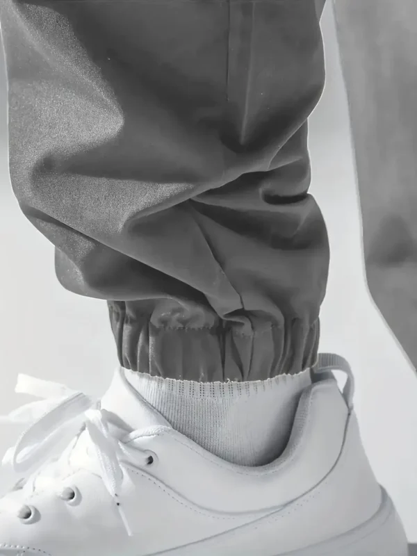 Pantalon pour garçon, pantalon cargo à imprimé graphique avec poches, couleur unie décontractée, non extensible, convient pour toutes les saisons – Image 6