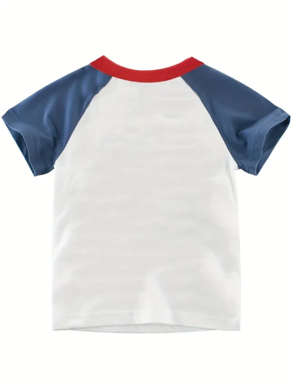 Lot de 4 t-shirts de sport pour garçon 100 % coton avec imprimé de voiture de dessin animé, Vêtements d'extérieur confortables pour l'été – Image 10
