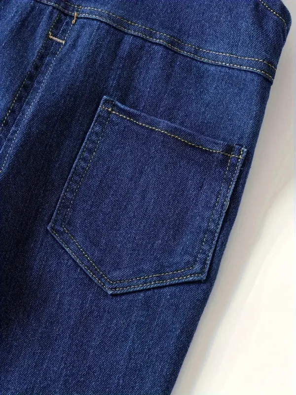 Salopette en jean de coton pour tout-petits garçons, style décontracté, pantalon en jean à bretelles réglables avec poche pour un usage quotidien – Image 6