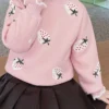 Pull à col en laitue pour filles Pull à col en laitue pour filles, motif fraise, pull épais à manches longues avec doublure thermique, chaud et confortable 26 décembre 2024 Kotazando