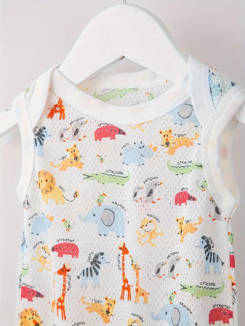 Ensemble de 5 bodys triangles confortables en coton sans manches pour bébé, motif dessin animé aléatoire, pour tout-petit et bébé garçon 8 Ensemble de 5 bodys triangles confortables en coton sans manches pour bébé, motif dessin animé aléatoire, pour tout-petit et bébé garçon – Image 7