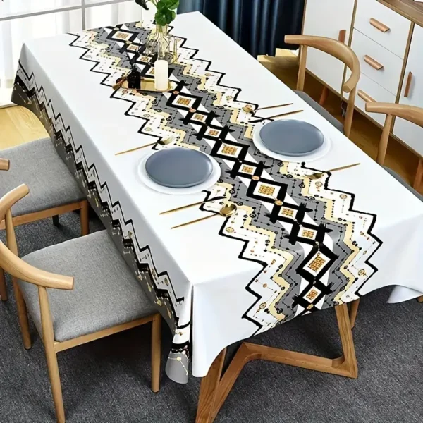 1 pièce, nappe européenne, nappe en polyester lavable, résistante à l'huile et à l'eau, nappe de salle à manger haut de gamme, dessous de plat, pour salle à manger et restaurant à domicile, fournitures pour la maison