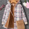 Manteau à capuche boutonné chaud doublé polaire à imprimé écossais pour filles Manteau à capuche boutonné chaud doublé polaire à imprimé écossais pour filles, vêtements pour enfants pour l'automne/hiver 20 octobre 2024 Kotazando