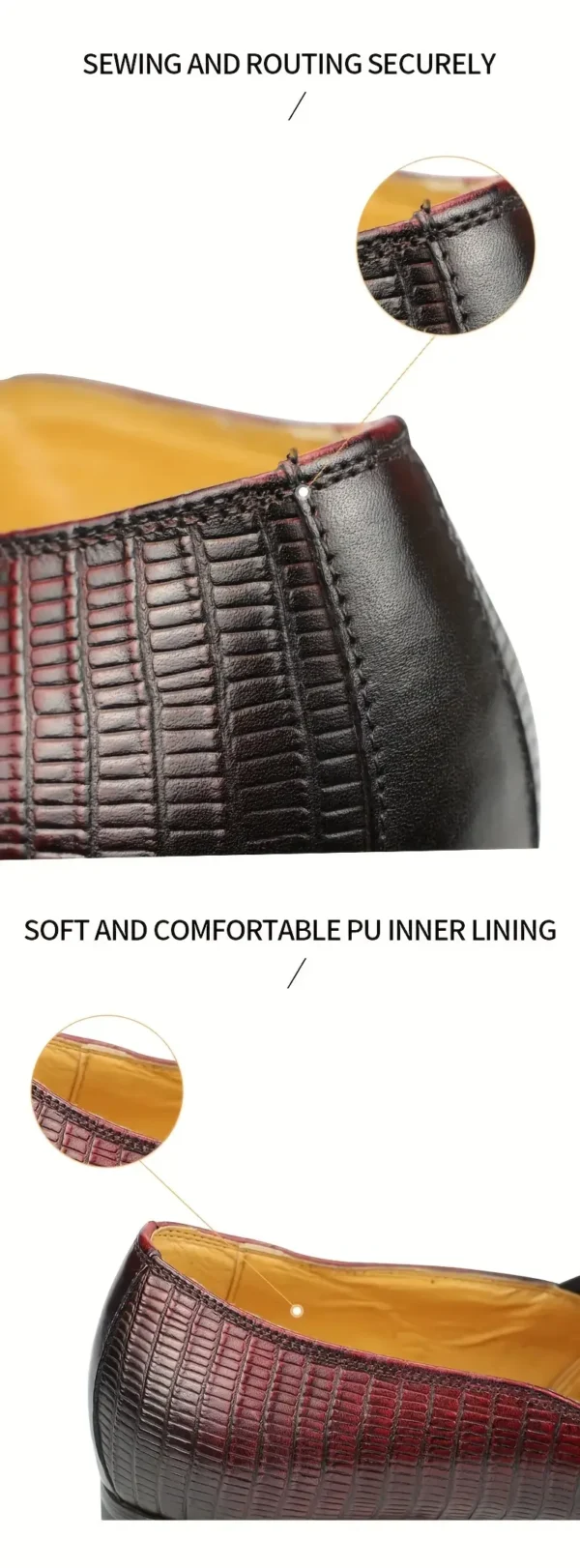 Chaussures en cuir de vachette pleine fleur respirantes de couleur unie pour hommes, chaussures habillées confortables antidérapantes à semelle en caoutchouc décontractées, chaussures pour hommes – Image 4
