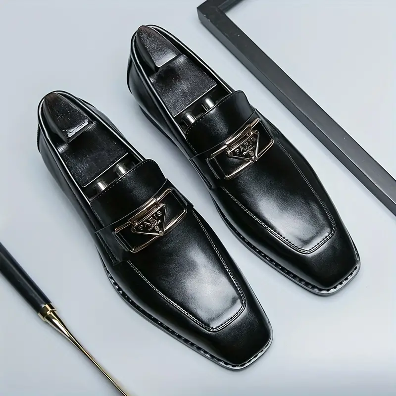Mocassins élégants de style britannique pour hommes avec boucle triangulaire, Parfaits pour les affaires, les tenues décontractées et les mariages 7 Mocassins élégants de style britannique pour hommes avec boucle triangulaire, Parfaits pour les affaires, les tenues décontractées et les mariages – Image 6