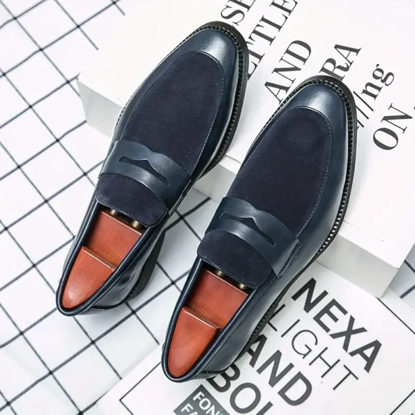 Mocassins élégants à enfiler pour hommes, Chaussures polyvalentes décontractées et professionnelles, semelle en caoutchouc durable, confort toutes saisons – Image 2