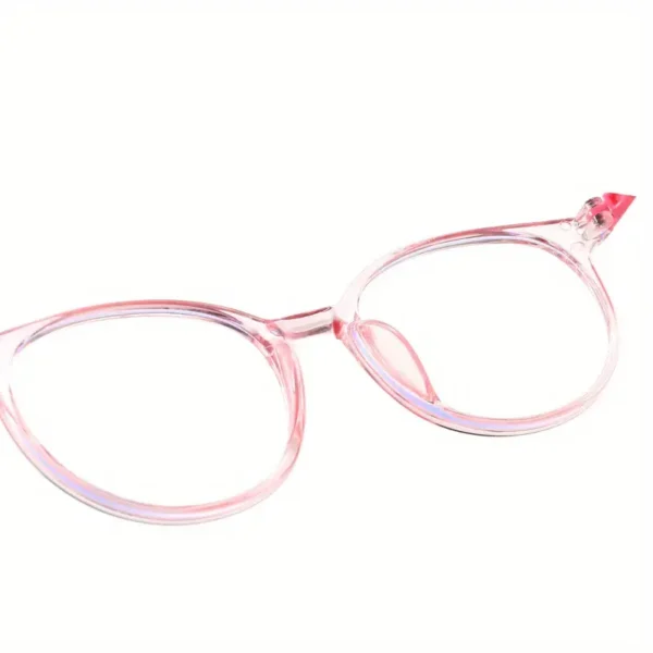 Lunettes à monture ovale mignonnes, lunettes de protection des yeux à monture TR, pour les adolescents, décorations scolaires quotidiennes – Image 4