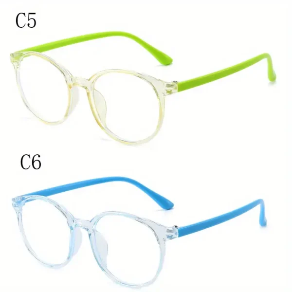 Lunettes à monture ovale mignonnes, lunettes de protection des yeux à monture TR, pour les adolescents, décorations scolaires quotidiennes – Image 7