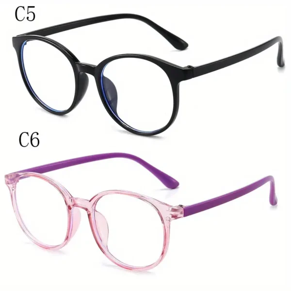 Lunettes à monture ovale mignonnes, lunettes de protection des yeux à monture TR, pour les adolescents, décorations scolaires quotidiennes – Image 15