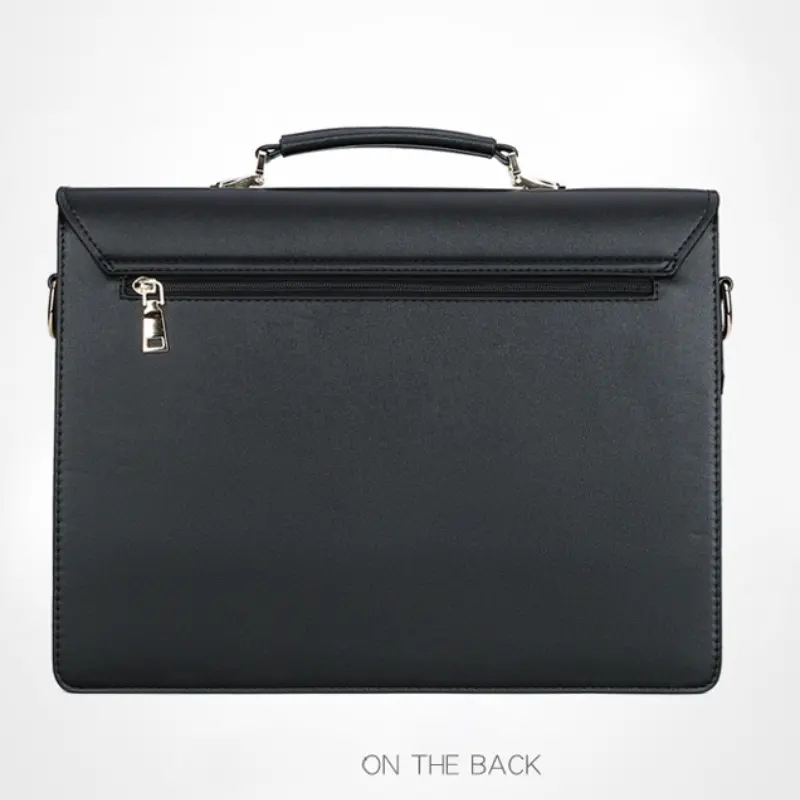 Mallette d'affaires élégante pour homme avec verrouillage par mot de passe, bandoulière réglable et compartiment pour tablette, Sac à main en similicuir imperméable pour le travail et le bureau 14 Mallette d'affaires élégante pour homme avec verrouillage par mot de passe, bandoulière réglable et compartiment pour tablette, Sac à main en similicuir imperméable pour le travail et le bureau – Image 13