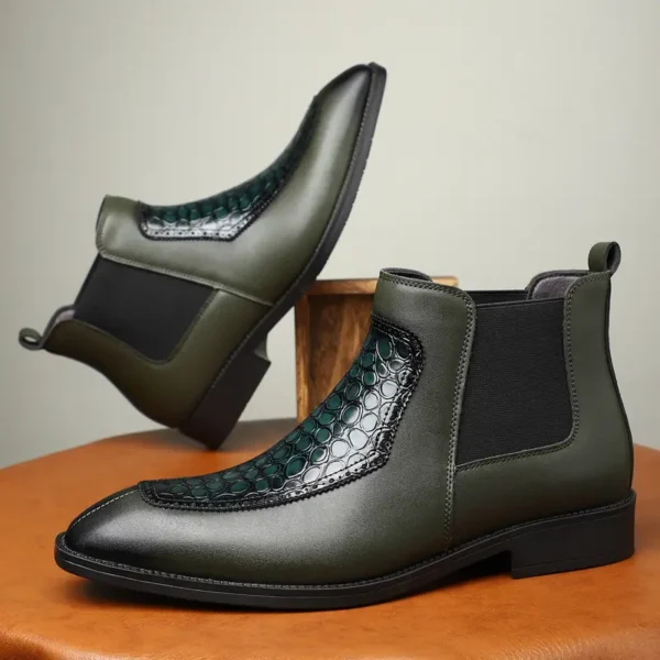 Bottines Chelsea élégantes pour hommes, À enfiler, bout pointu avec semelle en caoutchouc pour toutes les saisons