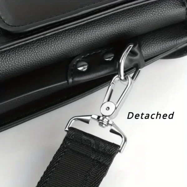 Porte-documents en similicuir pour homme, Sac à main d'affaires multicouche de grande capacité pour le travail et les déplacements, Disponible en marron foncé/noir – Image 2