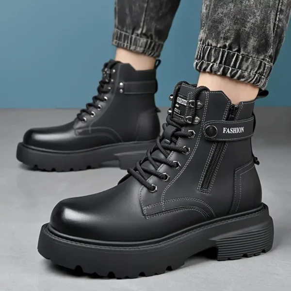 Bottines montantes élégantes pour hommes Bottines montantes élégantes pour hommes, Semelle durable et antidérapante pour l'extérieur et les vêtements décontractés, style urbain à la mode avec fermeture à glissière/lacet 5 décembre 2024 Kotazando