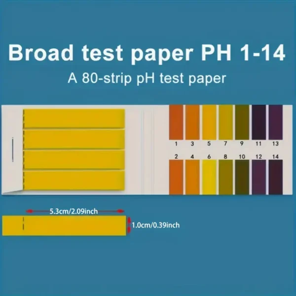 Bandelettes de test de pH Cloud Prime, papier indicateur de pH à large plage (1-14) pour des mesures précises dans les piscines et la transformation des aliments – Image 7