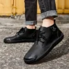 Chaussures mi-hautes rétro tendance en similicuir avec semelle souple confortable et durable, pour l'intérieur et l'extérieur, pour les fêtes, les voyages d'affaires