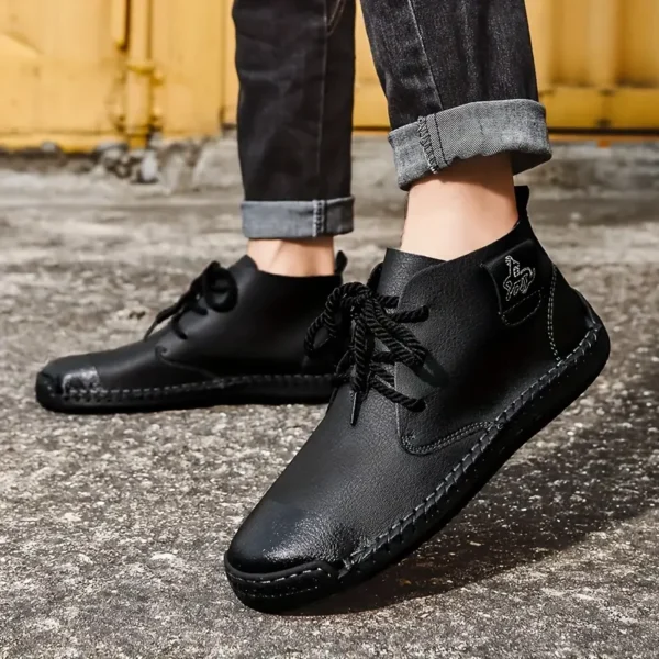Chaussures mi-hautes rétro tendance en similicuir avec semelle souple confortable et durable, pour l'intérieur et l'extérieur, pour les fêtes, les voyages d'affaires