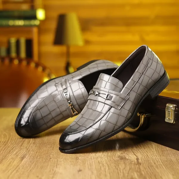 Chaussures habillées à enfiler de style professionnel pour hommes de grande taille, semelles en caoutchouc antidérapantes confortables, chaussures de bureau décontractées, chaussures pour hommes