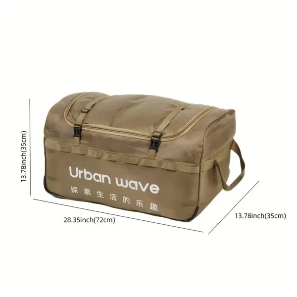 Sac de rangement grande capacité URBANWAVE 50 L, Style vintage, séparation sèche et humide, tissu Oxford durable pour le camping, les voyages, le yoga et le fitness – Image 5