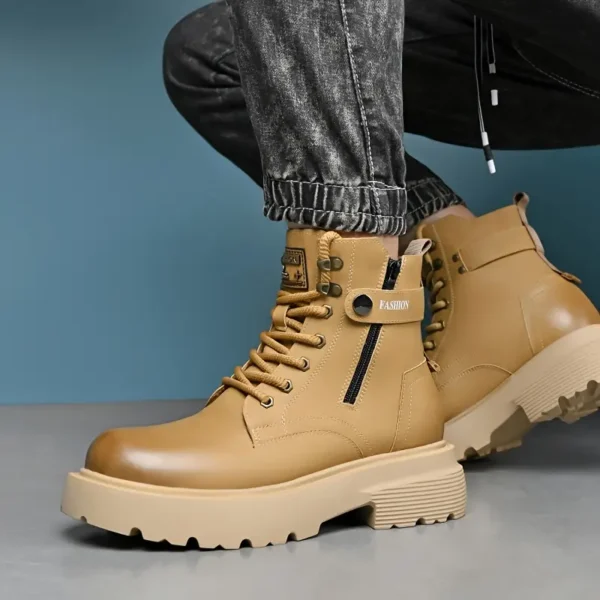 Bottines montantes élégantes pour hommes Bottines montantes élégantes pour hommes, Semelle durable et antidérapante pour l'extérieur et les vêtements décontractés, style urbain à la mode avec fermeture à glissière/lacet 5 décembre 2024 Kotazando