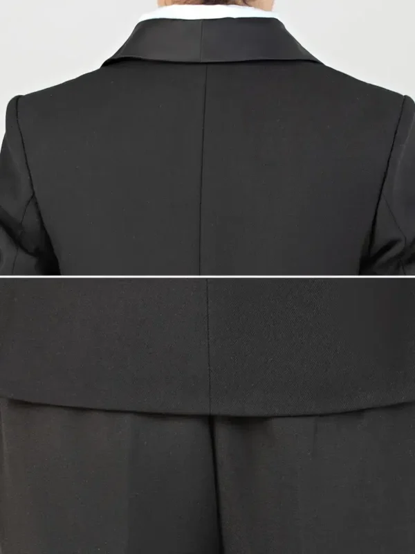 Ensemble de costume formel 4 pièces pour garçon avec blazer rayé, gilet, pantalon et nœud papillon, Parfait pour les mariages, les anniversaires et les occasions spéciales – Image 5