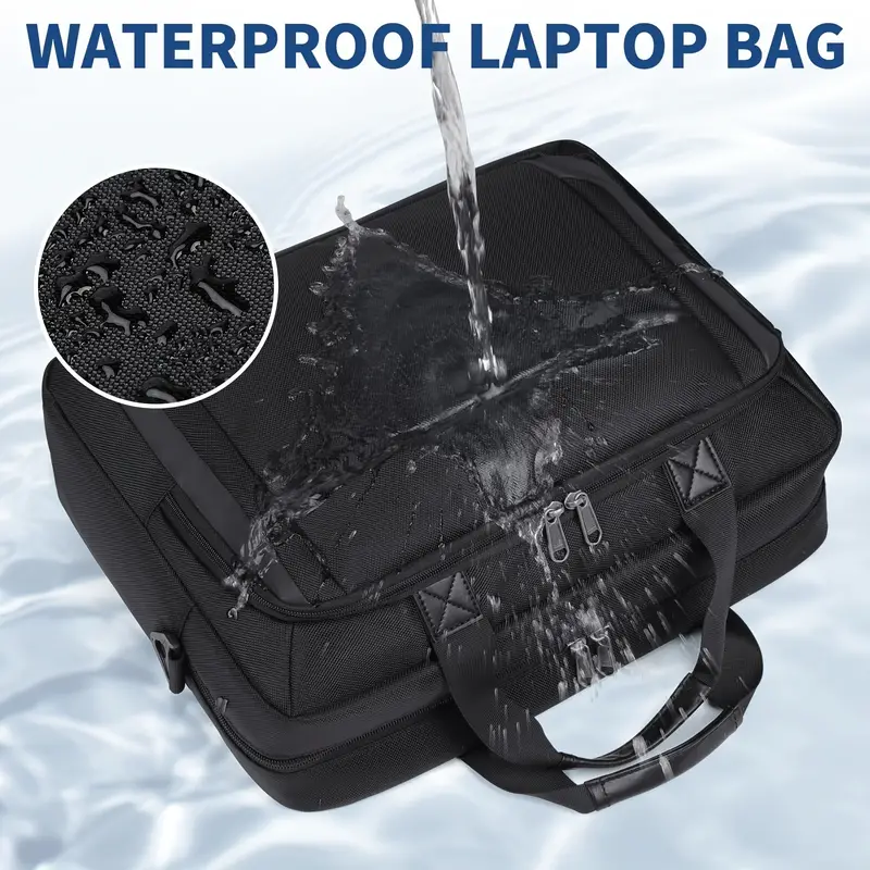 Sacoche pour ordinateur portable NEHWEY pour homme de 43,94 cm, Sac messager Oxford imperméable avec bandoulière réglable, étui de voyage d'affaires léger 3 Sacoche pour ordinateur portable NEHWEY pour homme de 43,94 cm, Sac messager Oxford imperméable avec bandoulière réglable, étui de voyage d'affaires léger – Image 2
