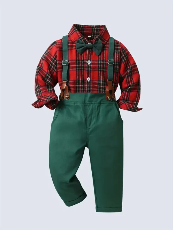 Ensemble de deux pièces pour bébé garçon avec chemise à revers à manches longues et pantalon long Ensemble de deux pièces pour bébé garçon avec chemise à revers à manches longues et pantalon long, salopette tendance et élégante, convient pour une fête d'anniversaire, un mariage, un spectacle, un banquet de mariage, Noël 1 novembre 2024 Kotazando