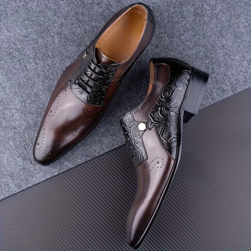 Chaussures Oxford à bout richelieu vintage de luxe pour hommes, confortables, antidérapantes, tige en cuir de vachette pleine fleur, semelle en caoutchouc, chaussures habillées pour hommes 11 Chaussures Oxford à bout richelieu vintage de luxe pour hommes, confortables, antidérapantes, tige en cuir de vachette pleine fleur, semelle en caoutchouc, chaussures habillées pour hommes – Image 10