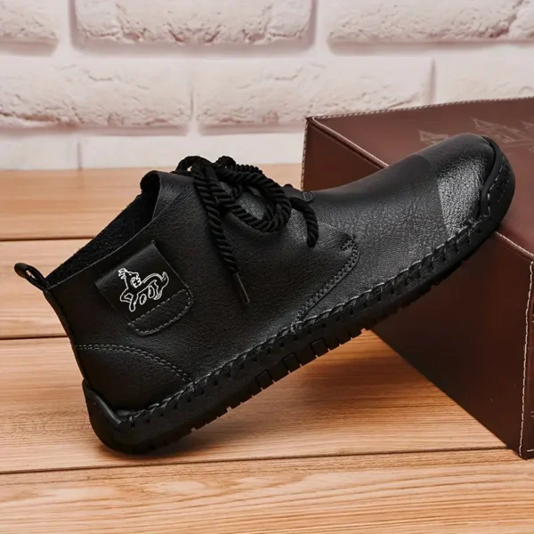 Chaussures mi-hautes rétro tendance en similicuir avec semelle souple confortable et durable, pour l'intérieur et l'extérieur, pour les fêtes, les voyages d'affaires – Image 4