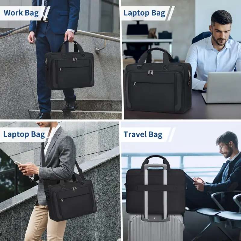 Sacoche pour ordinateur portable NEHWEY pour homme de 43,94 cm, Sac messager Oxford imperméable avec bandoulière réglable, étui de voyage d'affaires léger 4 Sacoche pour ordinateur portable NEHWEY pour homme de 43,94 cm, Sac messager Oxford imperméable avec bandoulière réglable, étui de voyage d'affaires léger – Image 3