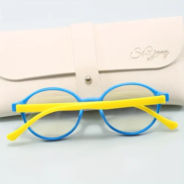 Lunettes de soleil rondes tendance pour enfants SIYANG, filtre à lumière bleue, antireflet, monture en PC, verres AC, adaptées aux enfants de 3 à 14 ans, coffret cadeau parfait avec étui et chiffon – Image 9