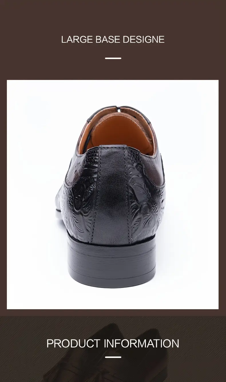 Chaussures Oxford à bout richelieu vintage de luxe pour hommes, confortables, antidérapantes, tige en cuir de vachette pleine fleur, semelle en caoutchouc, chaussures habillées pour hommes 13 Chaussures Oxford à bout richelieu vintage de luxe pour hommes, confortables, antidérapantes, tige en cuir de vachette pleine fleur, semelle en caoutchouc, chaussures habillées pour hommes – Image 12