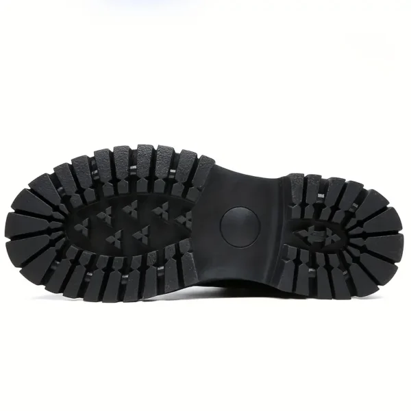 Bottes montantes solides tendance pour hommes avec fermeture éclair latérale, chaussures décontractées confortables, antidérapantes et durables pour les activités de plein air pour hommes – Image 2