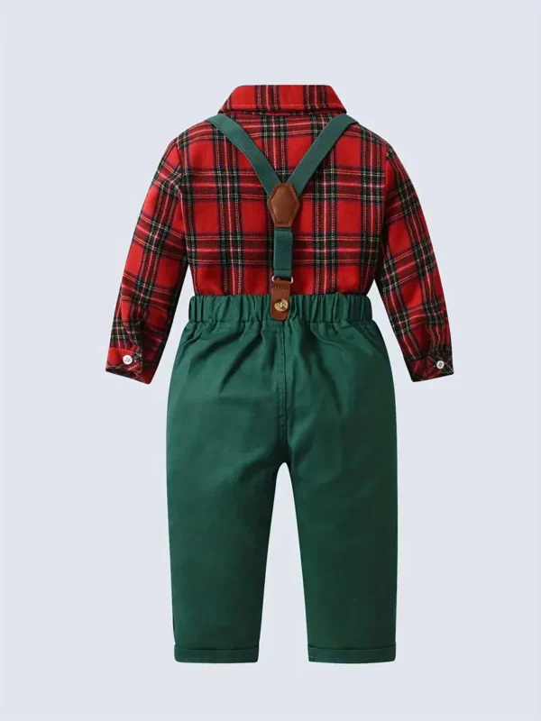 Ensemble de deux pièces pour bébé garçon avec chemise à revers à manches longues et pantalon long Ensemble de deux pièces pour bébé garçon avec chemise à revers à manches longues et pantalon long, salopette tendance et élégante, convient pour une fête d'anniversaire, un mariage, un spectacle, un banquet de mariage, Noël 1 novembre 2024 Kotazando