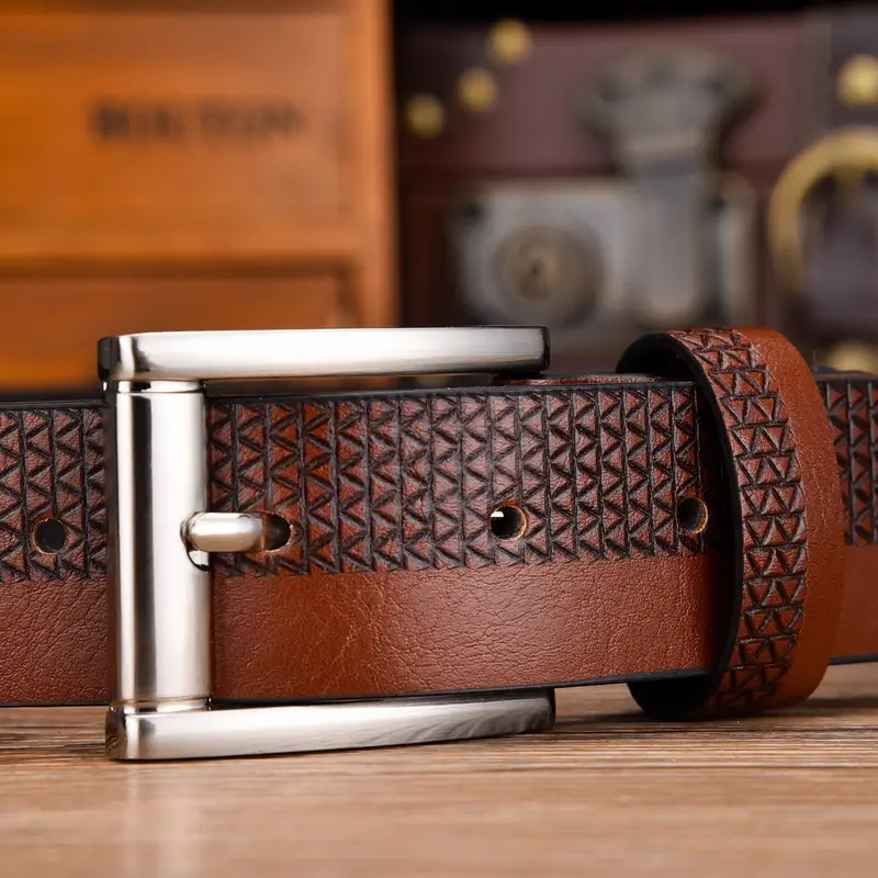 Ceinture en PU à boucle carrée pour homme, décoration de pantalon, ceinture d'affaires tendance, adaptée à un usage quotidien, choix idéal pour les cadeaux 5 Ceinture en PU à boucle carrée pour homme, décoration de pantalon, ceinture d'affaires tendance, adaptée à un usage quotidien, choix idéal pour les cadeaux – Image 4