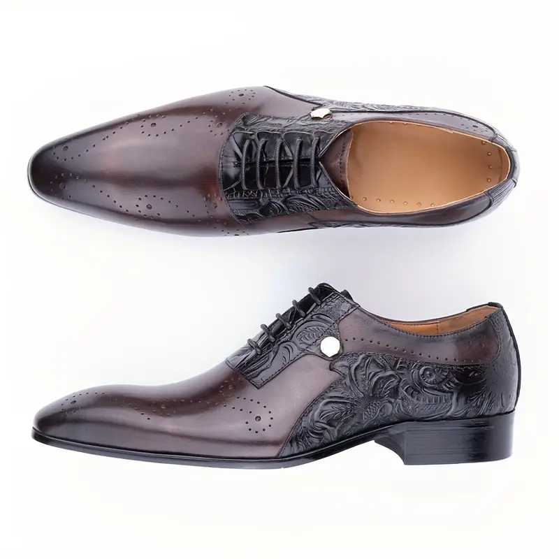 Chaussures Oxford à bout richelieu vintage de luxe pour hommes, confortables, antidérapantes, tige en cuir de vachette pleine fleur, semelle en caoutchouc, chaussures habillées pour hommes 17 Chaussures Oxford à bout richelieu vintage de luxe pour hommes, confortables, antidérapantes, tige en cuir de vachette pleine fleur, semelle en caoutchouc, chaussures habillées pour hommes – Image 16