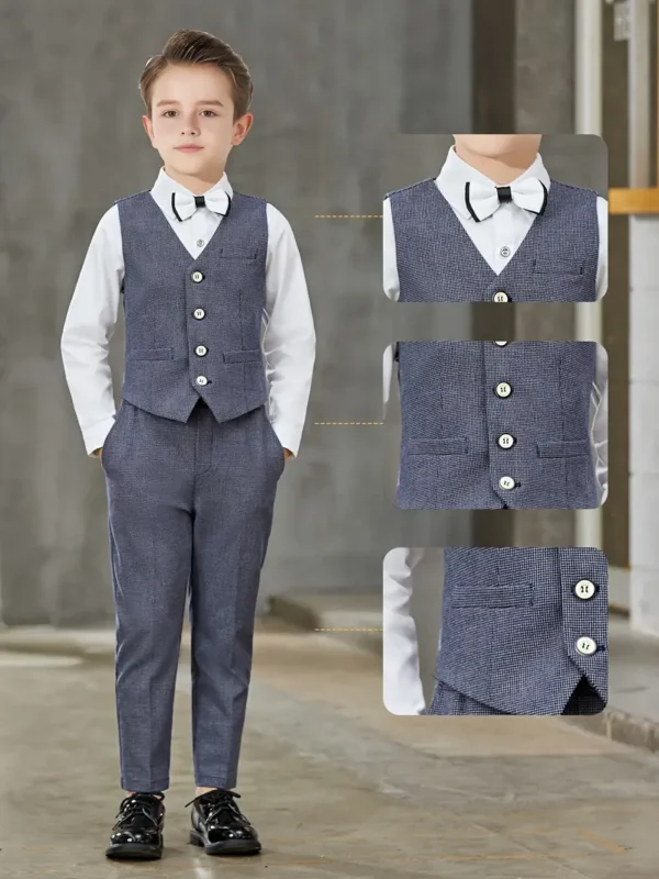 Ensemble gilet et pantalon de costume pour garçon 2 pièces Ensemble gilet et pantalon de costume pour garçon 2 pièces, tenue de soirée pour discours, spectacle, fête, vêtements d'extérieur 1 novembre 2024 Kotazando