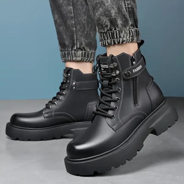 Bottines montantes élégantes pour hommes Bottines montantes élégantes pour hommes, Semelle durable et antidérapante pour l'extérieur et les vêtements décontractés, style urbain à la mode avec fermeture à glissière/lacet 5 décembre 2024 Kotazando