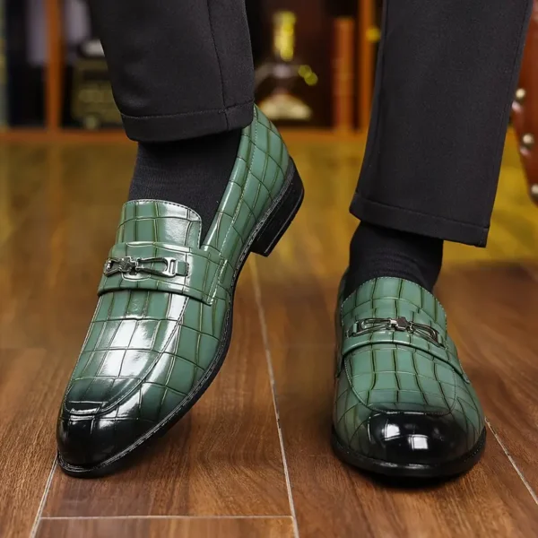 Chaussures habillées à enfiler de style professionnel pour hommes de grande taille, semelles en caoutchouc antidérapantes confortables, chaussures de bureau décontractées, chaussures pour hommes – Image 4
