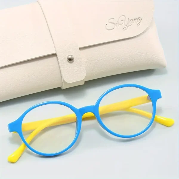 Lunettes de soleil rondes tendance pour enfants SIYANG, filtre à lumière bleue, antireflet, monture en PC, verres AC, adaptées aux enfants de 3 à 14 ans, coffret cadeau parfait avec étui et chiffon – Image 7